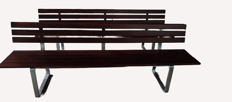 Natural teak bench, custom manufactured for campus landscape programme